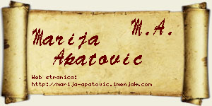 Marija Apatović vizit kartica